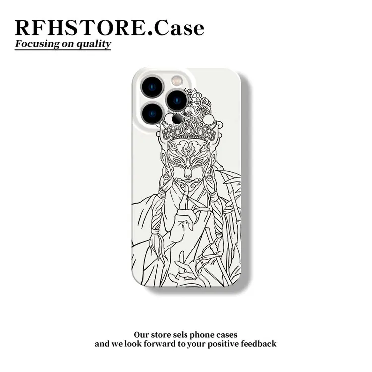 ZMGX艺术线条白鹤童子适用苹果16菲林手机壳华为P70小米vivoppo套