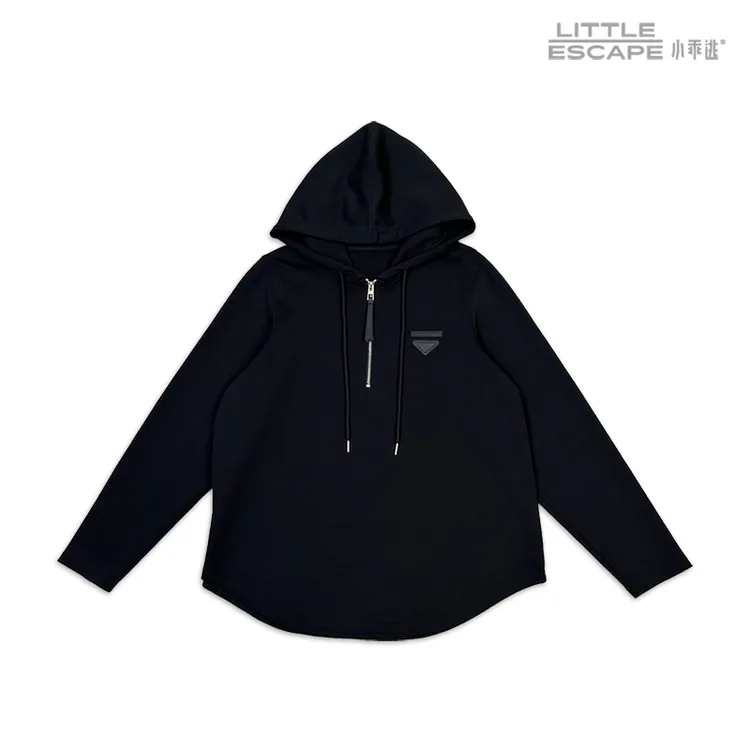 设计师加厚连帽黑色PG卫衣长袖简约三角卫衣拉达时尚宽松Q6051