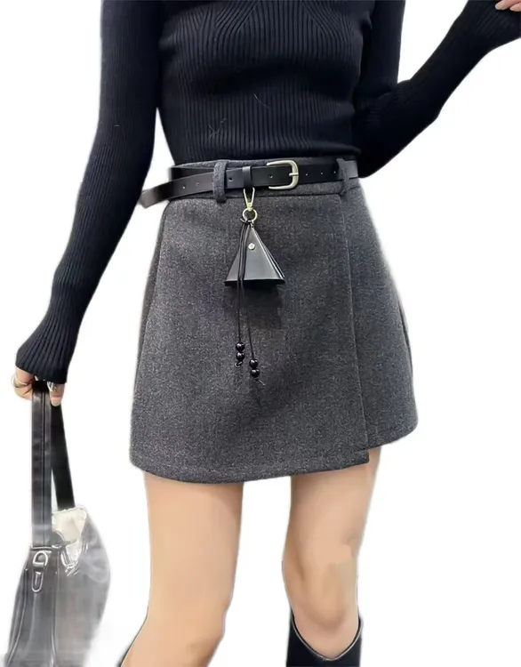 大码半身裙冬高腰a字裙修身短裙