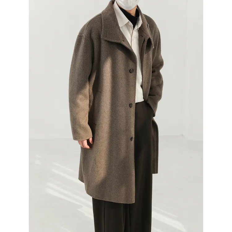 卓卓秋冬季双面羊绒长款大衣 男士高级感保暖羊毛呢子风衣外套