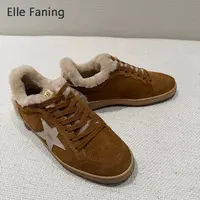 芒果优选-麂绒星履 磨砂牛皮做旧加绒星星小脏鞋