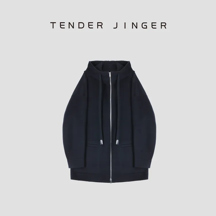 Tender Jinger｜线下专供 连帽羊毛毛呢开衫外套T54TUZ41437