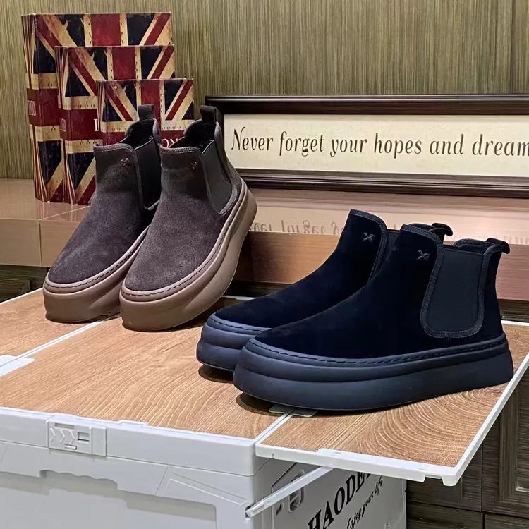 高帮极简风防滑切尔西靴短靴圆头潮流时尚百搭休闲男鞋