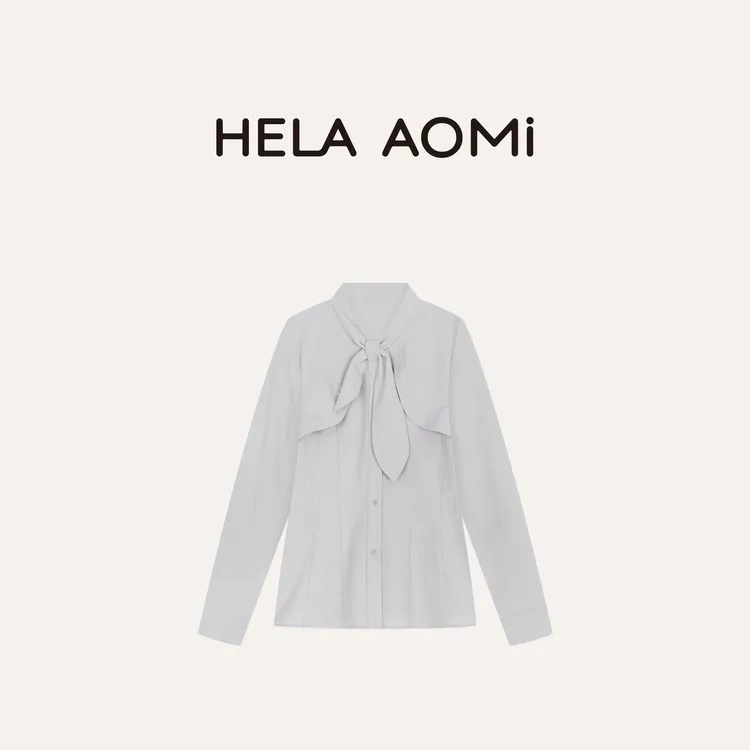 HELA AOMI “私服衬衫”莱赛尔绵羊毛混纺收腰版长袖衬衫CY5CN11124