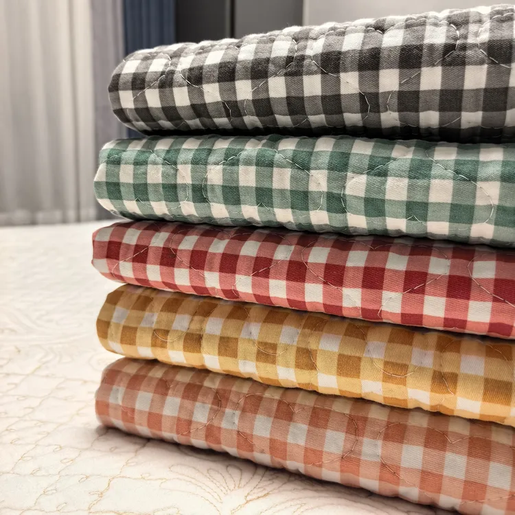 升级版双面斜纹棉小床盖清新格子款绗缝夹棉生理垫月经期垫四季