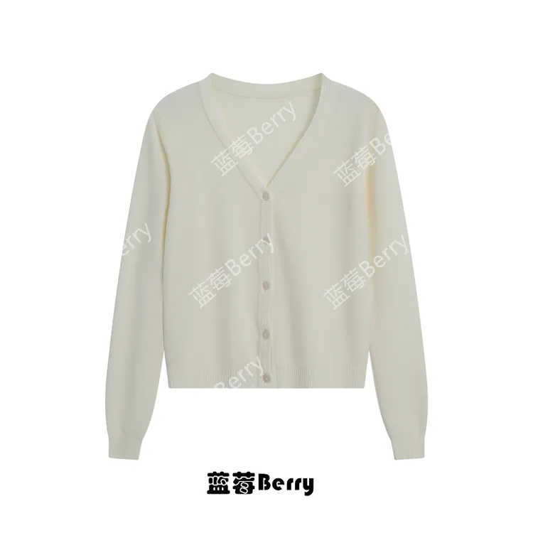 【蓝莓Berry】 秋季新款V领开衫外搭长袖小外套针织衫女上衣