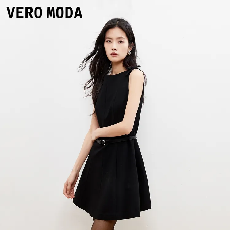 Vero Moda连衣裙26春新款A字蝴蝶结装饰收腰吊带裙优雅32617A005