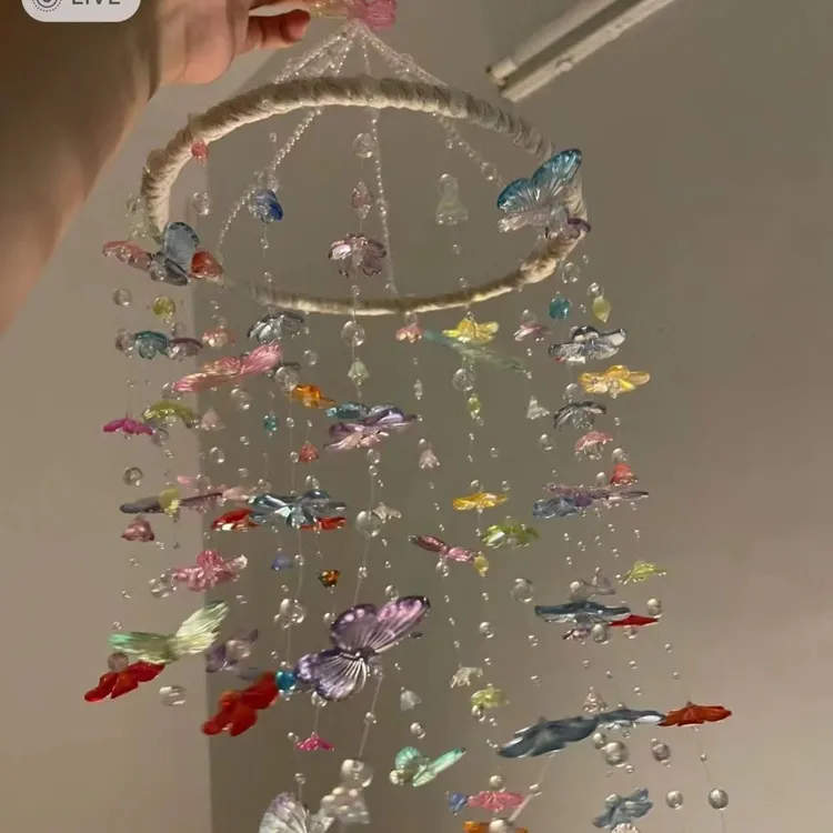 新款小红书同款蝴蝶风铃手工diy材料包室内挂件送好朋友