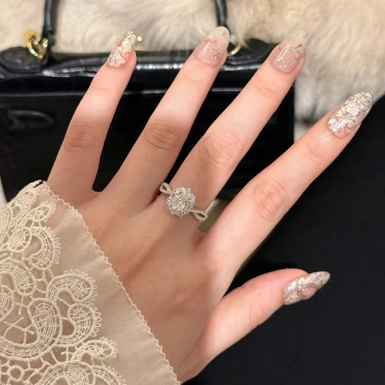 Kise 铜合金戒指 爆闪璀璨烟花戒指女独特小众设计食指戒开口指环