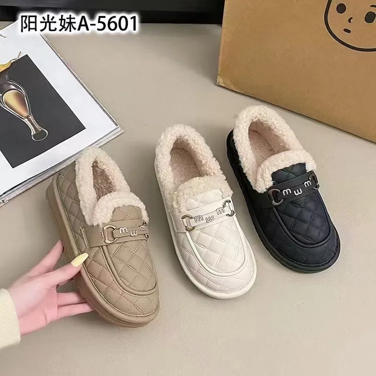 圆头冬季防滑一脚蹬休闲秋冬新款