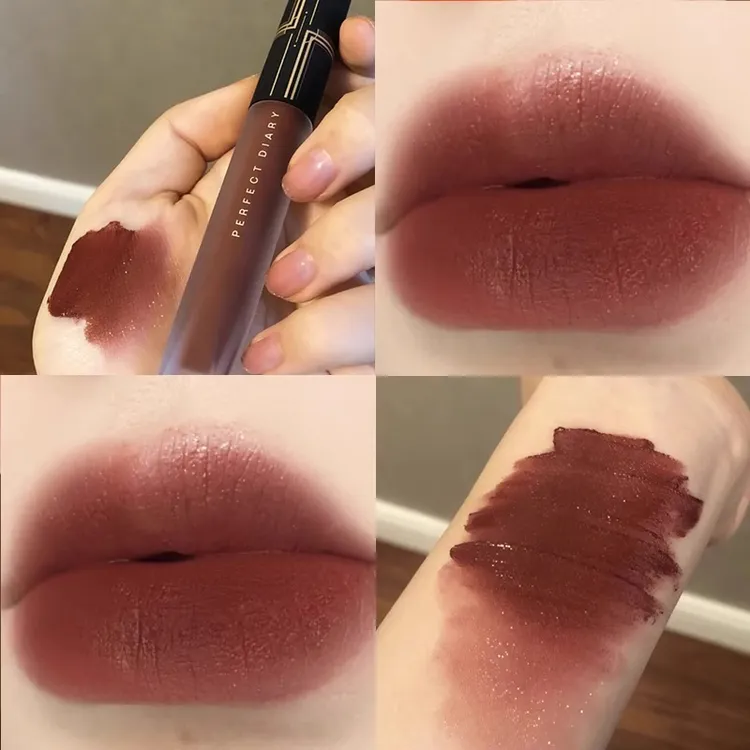 正品完美日记天鹅绒唇釉V08金丝绒哑光V01口红V07显白不沾杯909