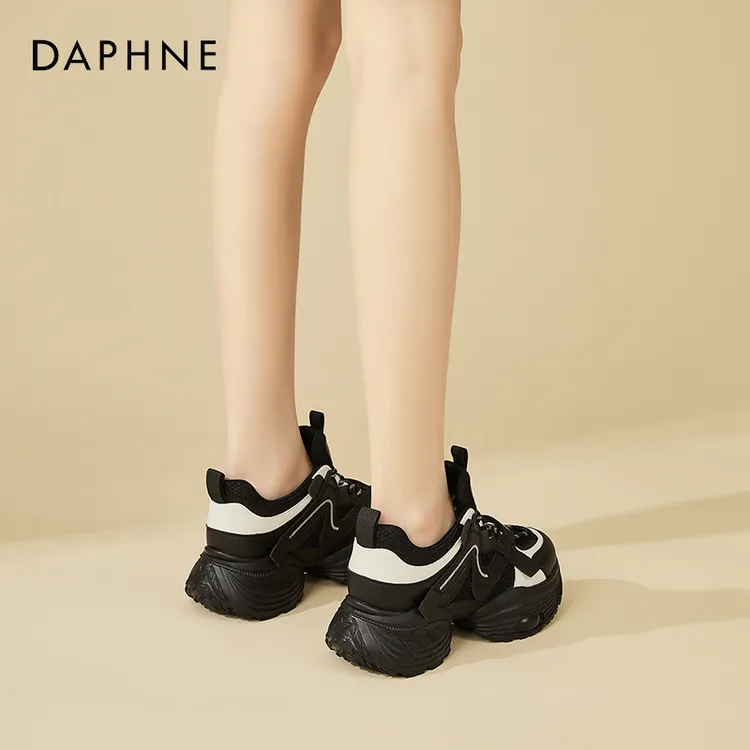 达芙妮厚底老爹鞋女鞋2025新款春夏季显脚小网面透气轻便运动鞋子