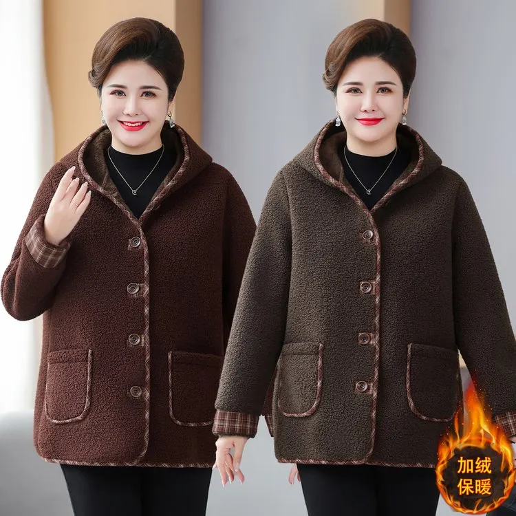 100-230斤加大加肥大码妈妈装中老年女装棉衣棉服大码2025连帽