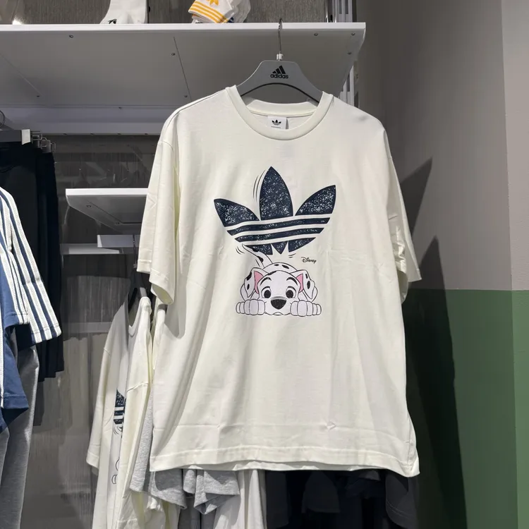 Adidas阿迪达斯三叶草男女同款迪士尼小狗印花宽松短袖T恤KG6683 