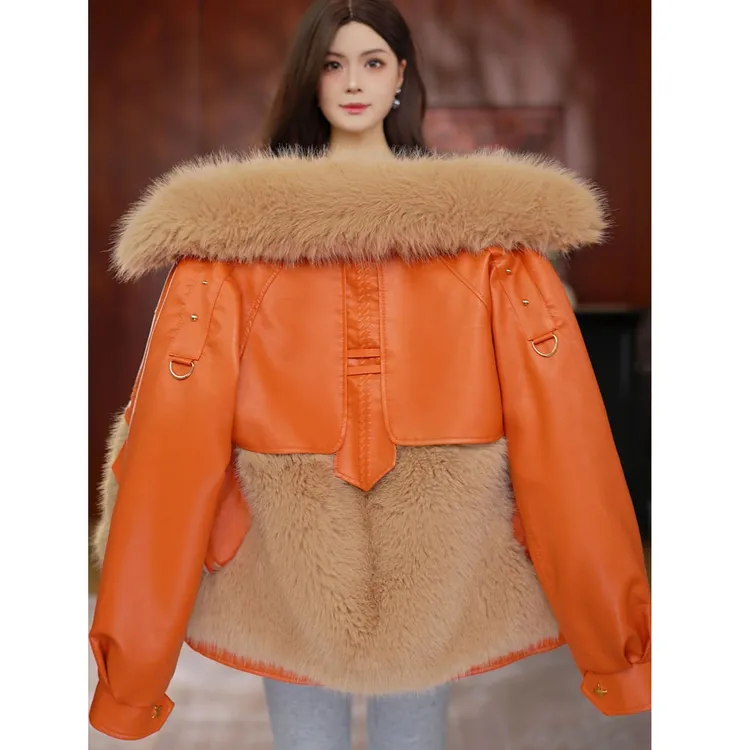 海宁托斯卡女士外套高端大气保暖加厚洋气秋冬款皮衣外套2317