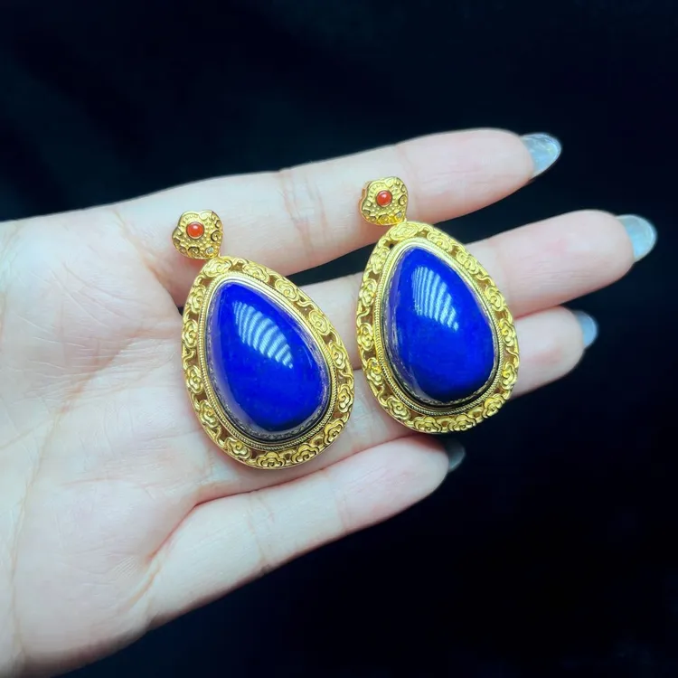 【云上好物】DS40760-S925银青金石吊坠多样性发其一-25x14mm（甄选）