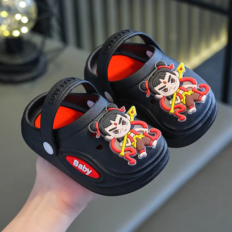 洞洞鞋外穿女防滑一字拖拖鞋夏季软底凉拖鞋卡通宝宝女童小孩小童
