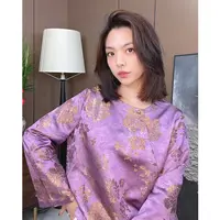 美美国风款气质时尚复古轻奢鎏金提花暗纹斜襟新中式女装小衫816