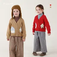 【韩系小众】贴布幼儿园百搭女童针织开衫毛衣
