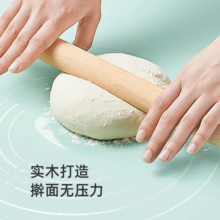 天然榉木擀面杖实木大小号压面棍家用饺子皮擀面棍檊面棒烘焙工具