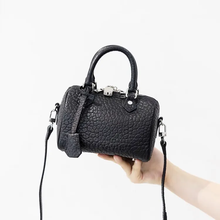 高级感波士顿2025新款时尚百搭单肩斜跨手提包野牛包包女款