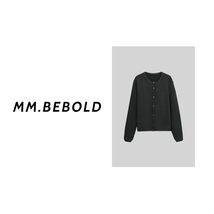 【妙姐精选】送归 温柔气质圆领单排扣开衫外套MQJ2760