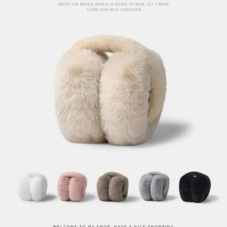 新款毛绒耳罩冬女时尚冬季保暖耳包护耳朵可折叠学生耳罩保暖可爱