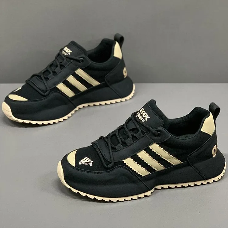 欧洲站男鞋2025新款秋季三道杠运动休闲鞋软底增高阿甘老爹鞋子男