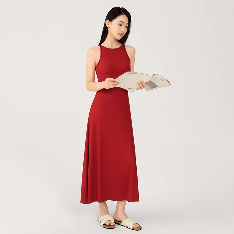 运动连衣裙女款夏季运动款休闲裙子防走光垂坠感显瘦长裙8561