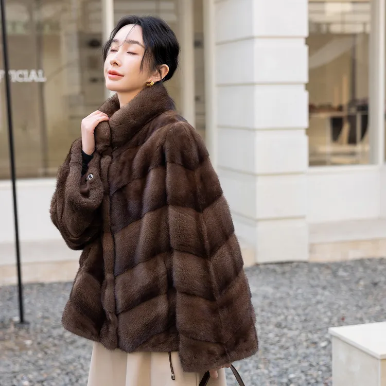 小飞侠貂皮大衣女短款2026年新款阔袖A字版裘皮皮草外套水貂整貂