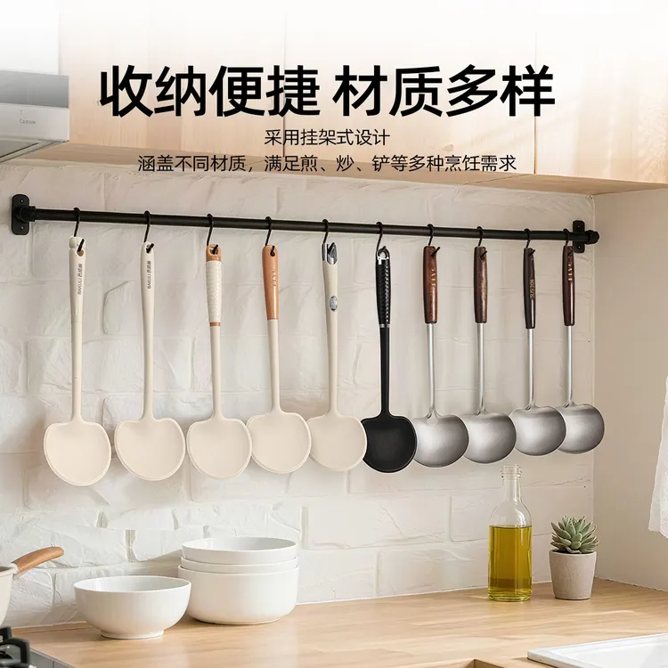 PLYS批发全款式不锈钢蘑菇铲耐高温硅胶锅铲汤勺不粘锅铁锅专用铲