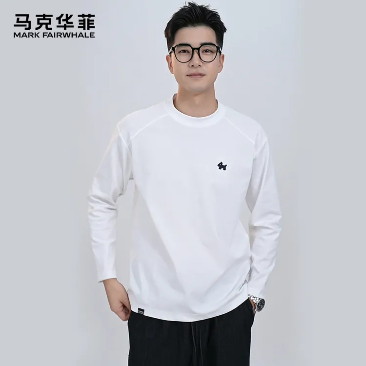 MARK FAIRWHALE/马克华菲潮牌长袖t恤打底男士春秋款圆领体恤上衣