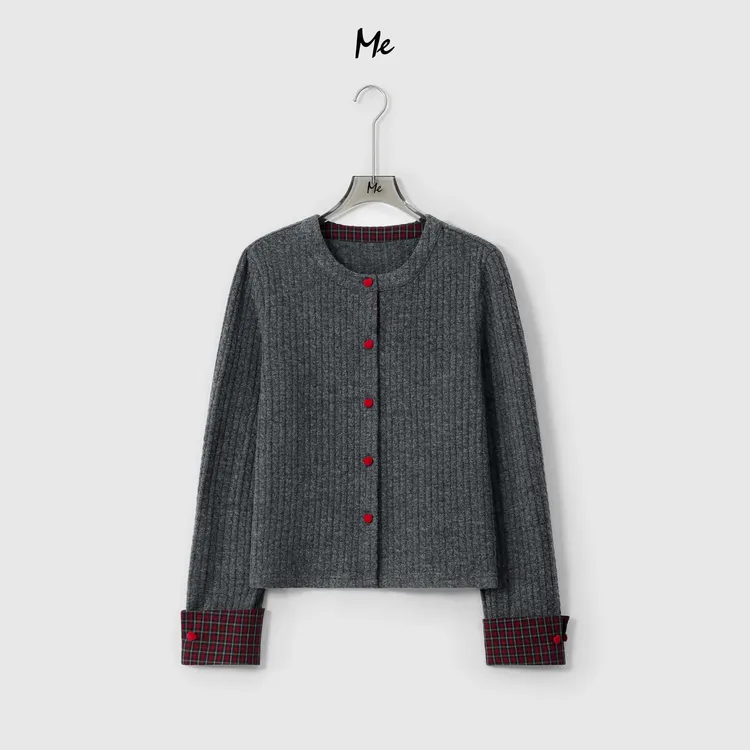ME【绞花小红豆】奢牌感定染纱线复古绞花时尚针织上衣MESA4992