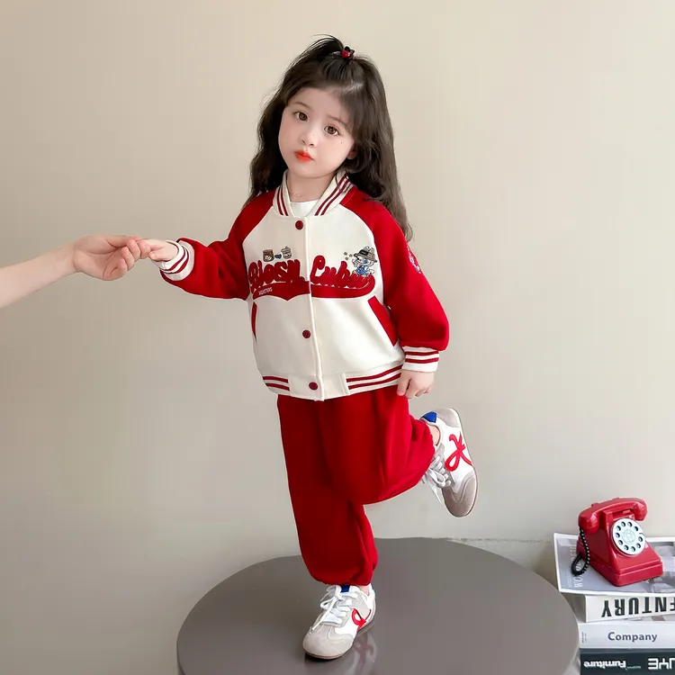 labubu拉布布女童套装2026新款秋季宝宝洋气巨好看儿童衣服两件套
