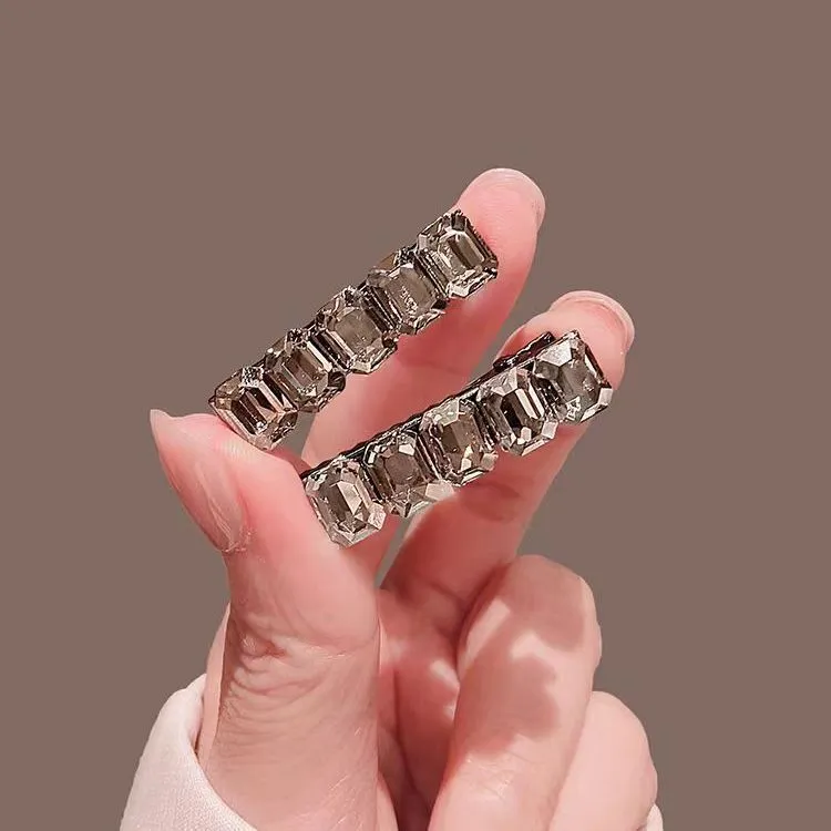 水钻边夹闪钻刘海发夹简约可爱侧边夹压夹ins少女百搭鬓角头夹