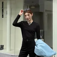 XYW设计师品牌白色长袖秋冬打底内搭新款T恤黑色打底衫XYW240T15