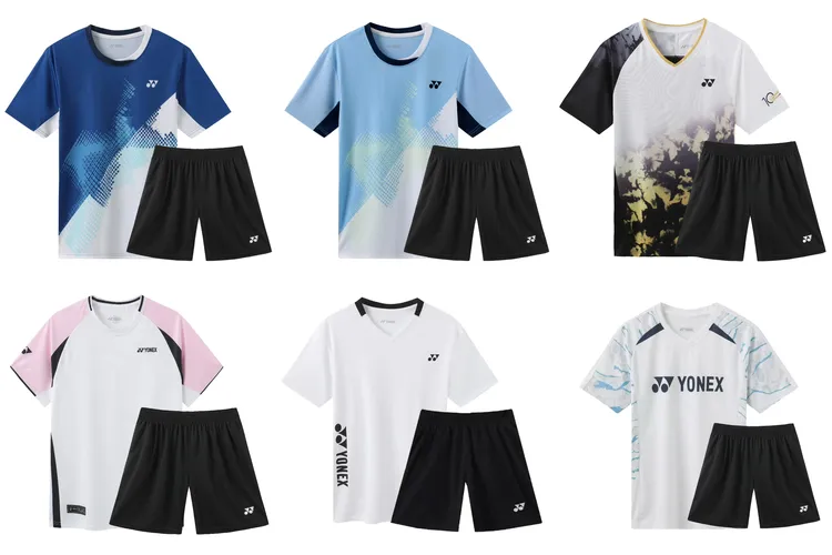 2024夏季羽毛球服短袖T恤男女款套装速干休闲透气运动服团购定制