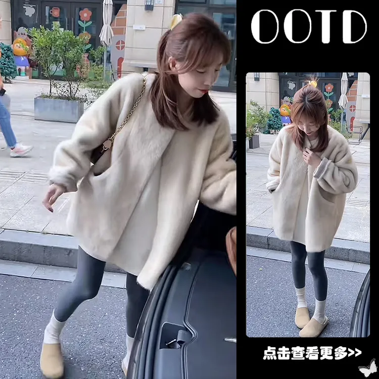 秋季穿搭一整套女2025新款韩版宽松外套打底衫百搭鲨鱼裤三件套