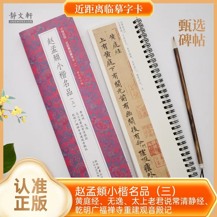 赵孟頫小楷黄庭j 无逸 清静j 观音殿记 静文轩近距离临摹字卡