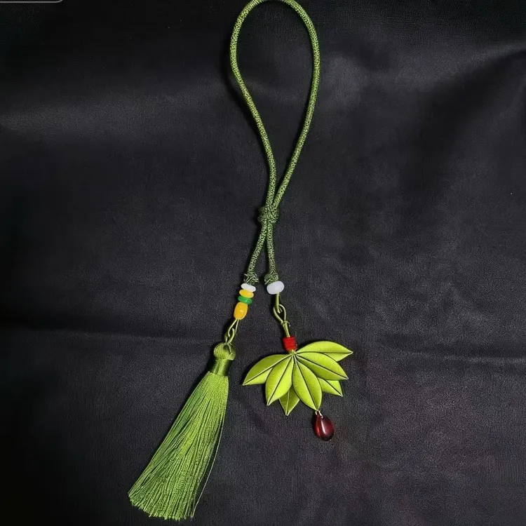 合金琉璃吊坠 妍妍赵露思同款柚子叶缠花挂件霉运退散DIY材料包