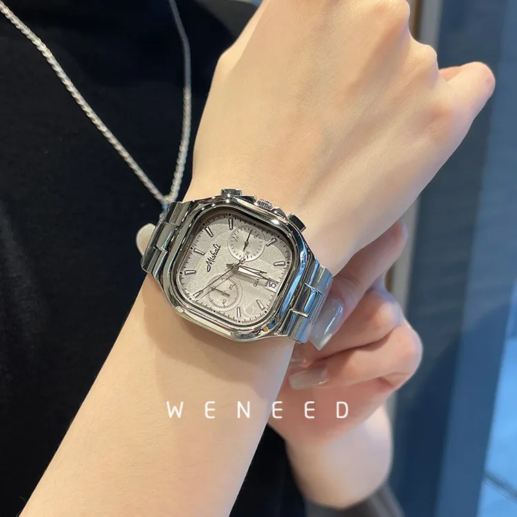 weneed多巴胺手表女款轻奢小众2025新款高颜值大表盘女士钢带腕表