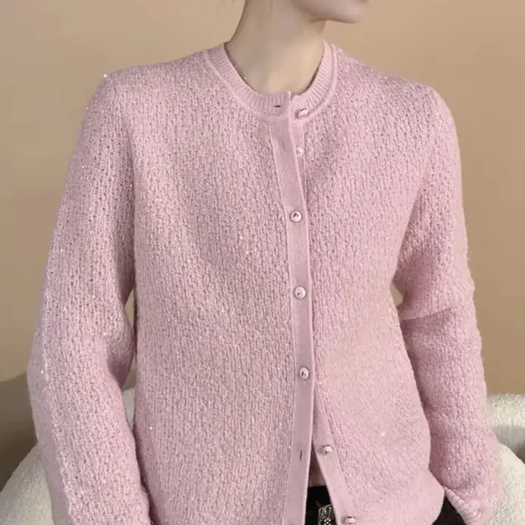 AMASS/阿玛施秋冬新款时尚气质舒适百搭优雅轻奢针织开衫女548046