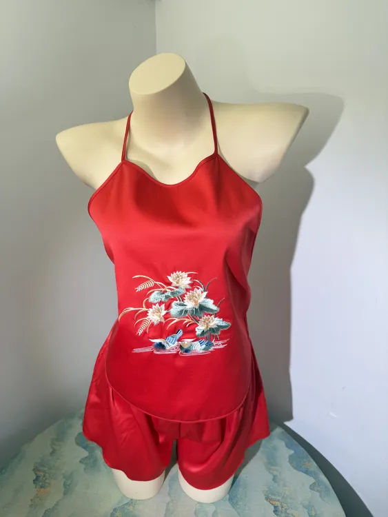 古风刺绣肚兜套装女吊带中式内衣中国风居家服套装夏季薄款