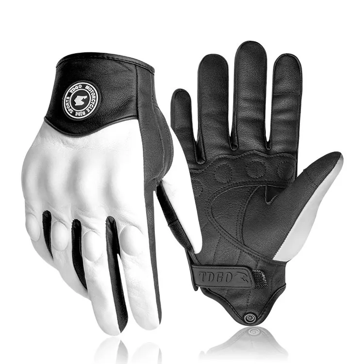 摩托车复古骑行手套四季通用摩旅装备全指防摔带触屏手套男女机车