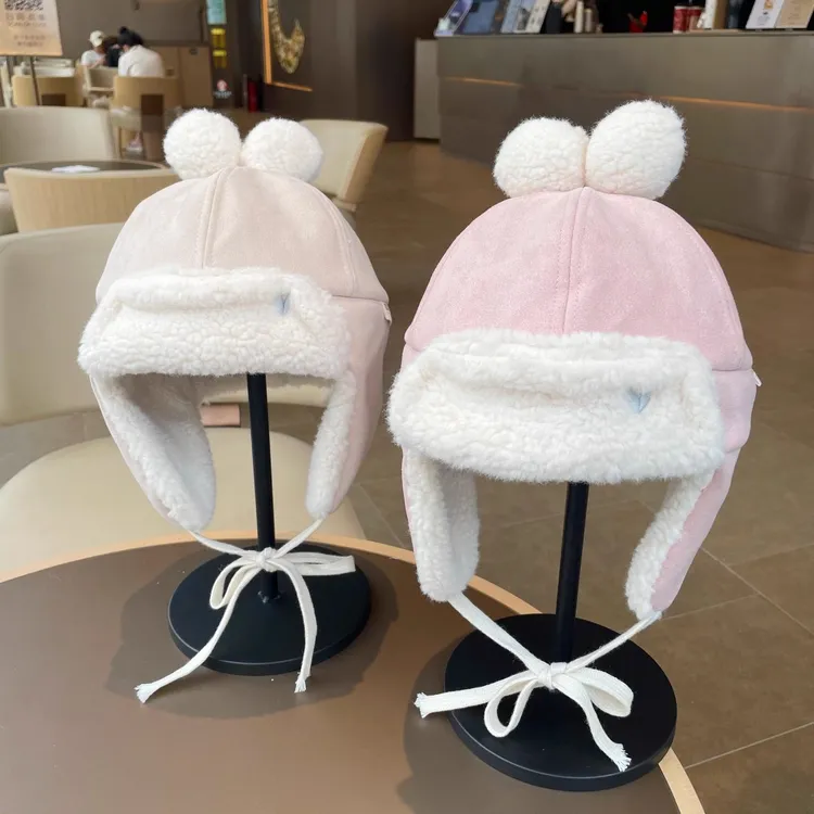 儿童帽子冬天毛绒雷锋帽宝宝韩版加厚加绒保暖护耳帽外出护耳帽潮