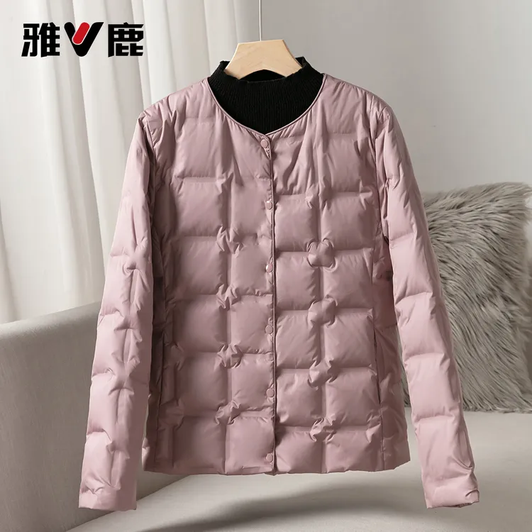 雅鹿石墨烯羽绒服内胆女2025圆领新款冬季修身保暖防风内搭外套