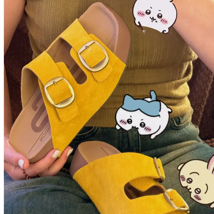 方头厚底松糕勃肯拖鞋防滑沙滩鞋一字拖吐司鞋真皮沙滩鞋室外穿