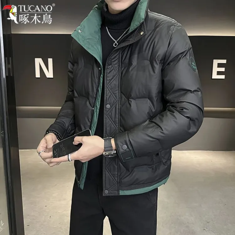 啄木鸟冬季男士立领轻薄羽绒服帅气百搭保暖休闲上衣韩版夹克外套