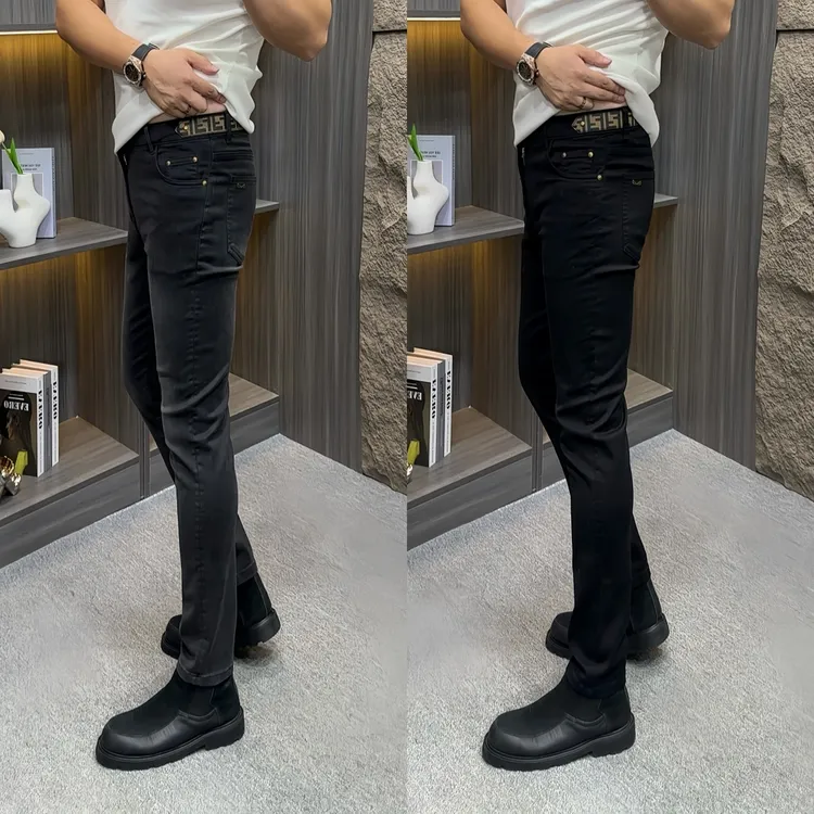 946男士新款时尚牛仔裤修身显瘦小脚裤弹力百搭男裤欧货轻奢男裤