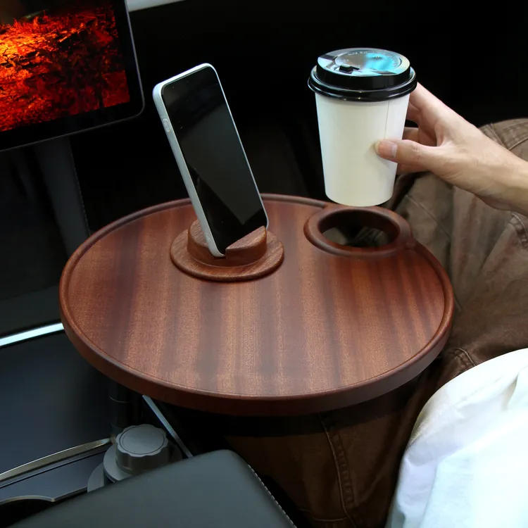 中控托盘副驾驶小桌板早餐桌车载后排扶手悬浮桌手机架